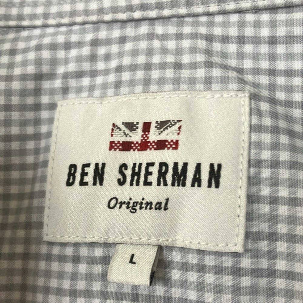 Ben Sherman Gray Zip Front Shirt, L - Picture 4 of 8